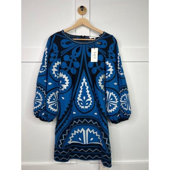 NWT Sea New York Blue Gael Applique Long Sleeve Tunic Dress Size: Medium - Picture 3 of 9